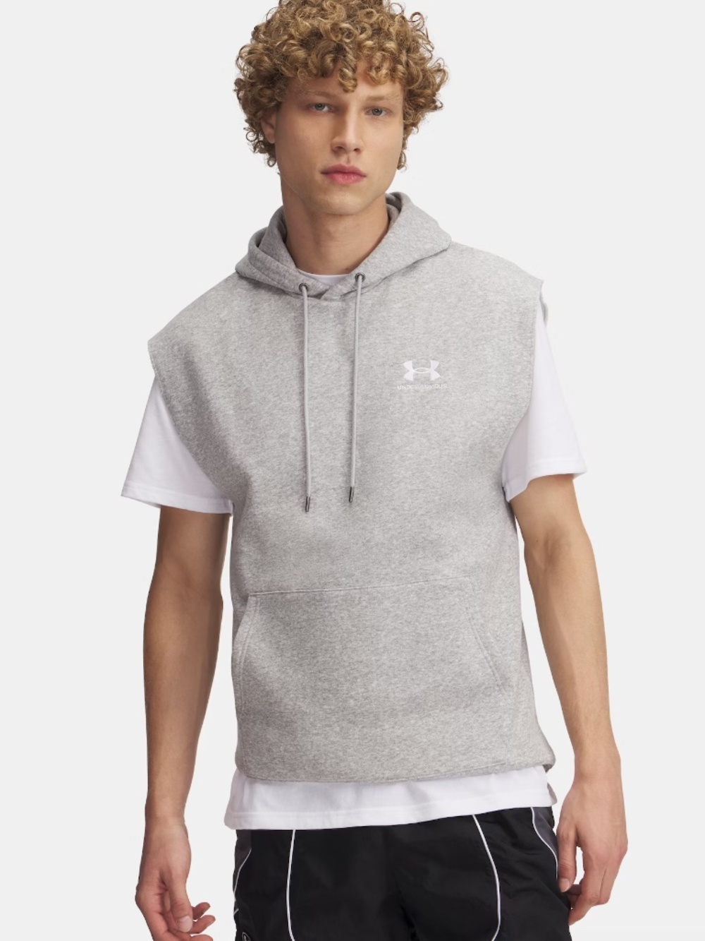 Under Armour Light Gray Sleeveless Hooded Pullover